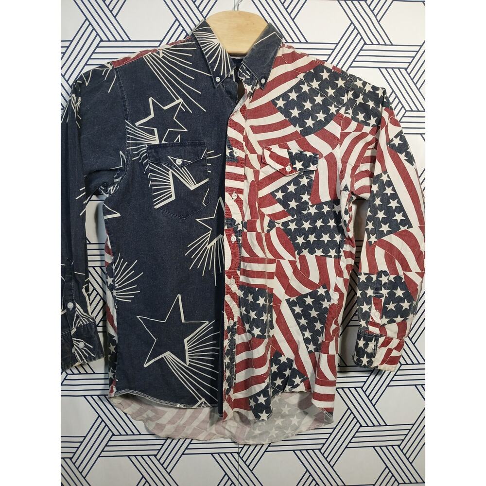 VTG Wrangler Patriotic Western Shirt Cowboy Core Americana